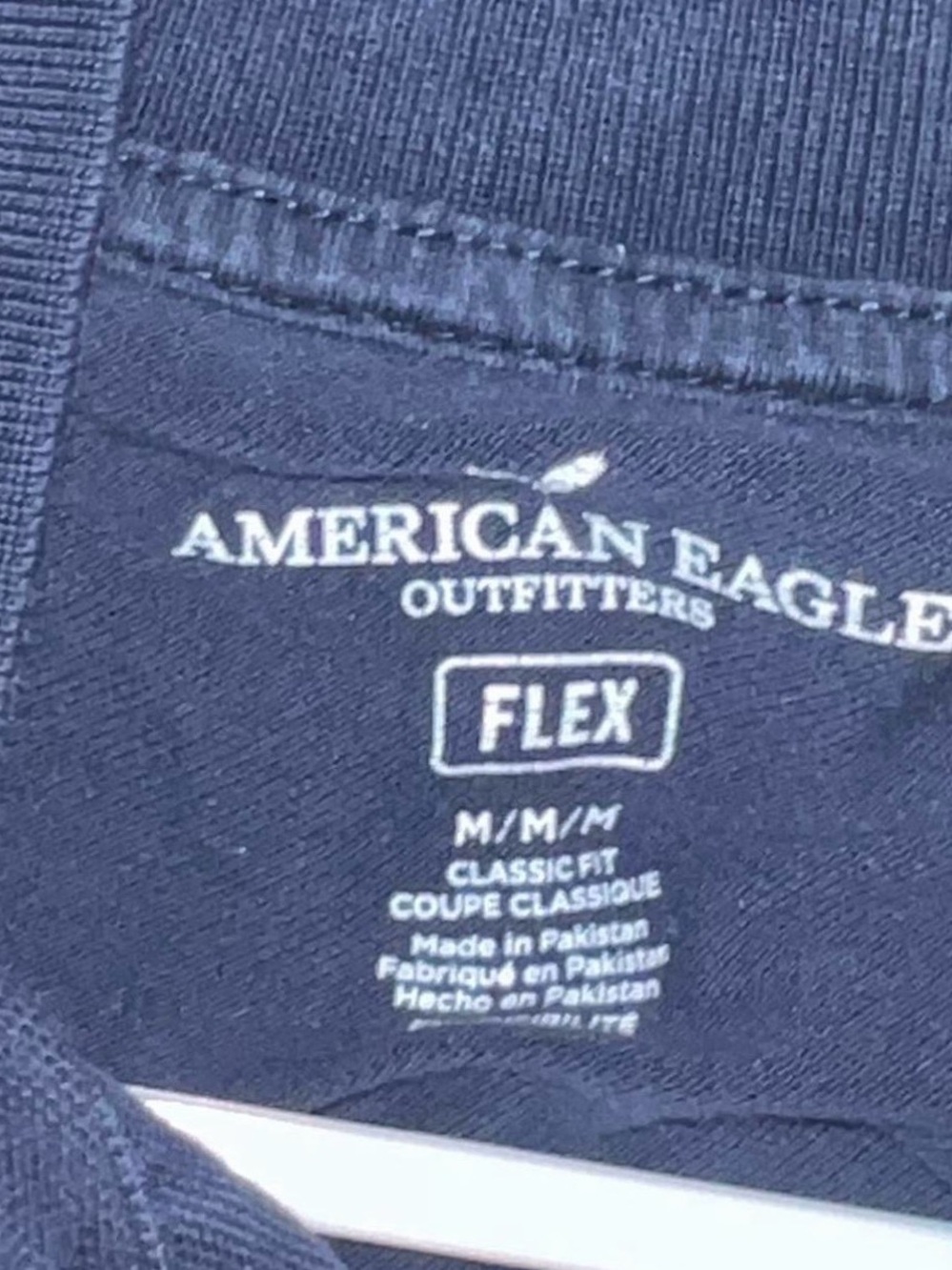 American Eagle Outfitters Navy Polo with Embroidered Eagle - Picture 4 of 4